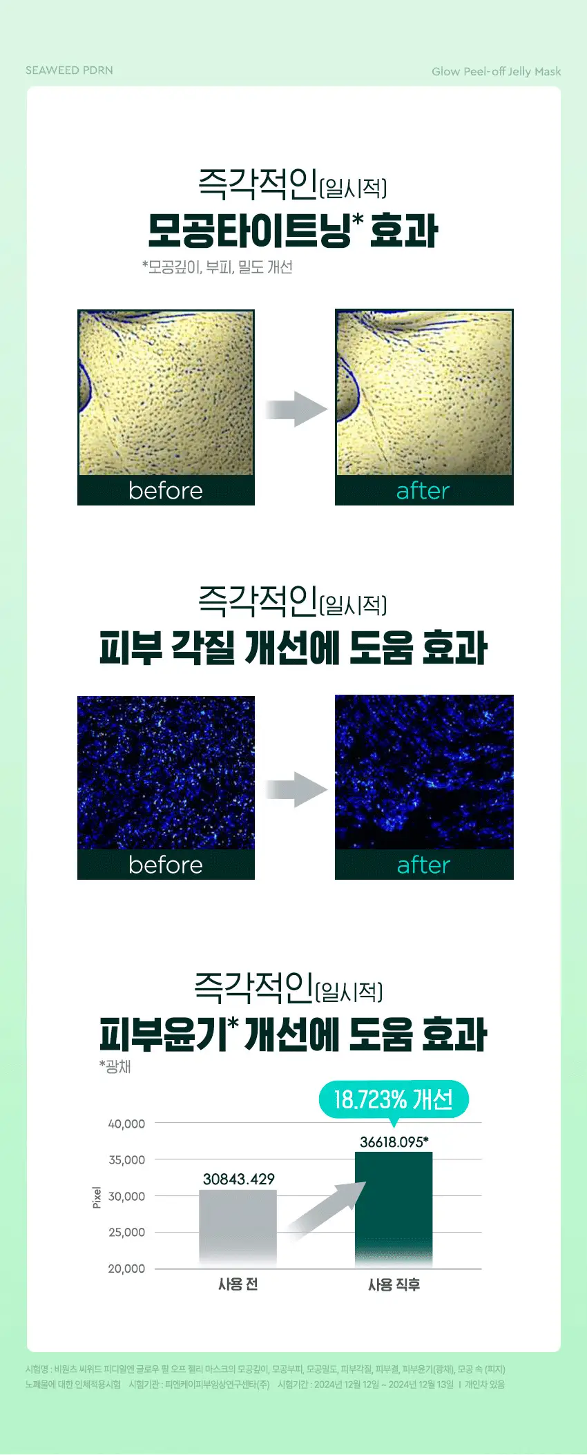 [NCT 태용 PICK/PDRN] 비원츠 씨위드 PDRN 글로우 필오프팩 젤리 마스크 기획세트 (+헤어밴드+스파츌라) 상세페이지 14